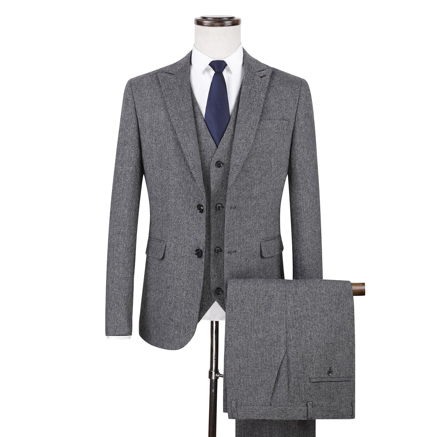 Jan & Anna Kraków - Trzyczęściowy garnitur Authentic Arthur w tkaninie Tweed