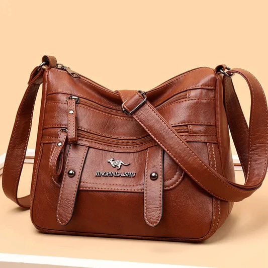 Wren - Stylowa Retro Torebka z Wieloma Kieszeniami z PU Skóry